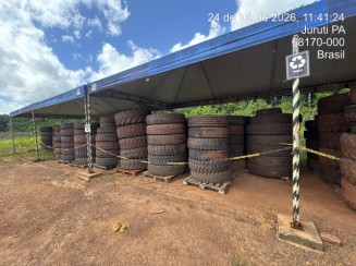 Foto de Sucata de Pneus Diversos – Aproximadamente 400 Unidades