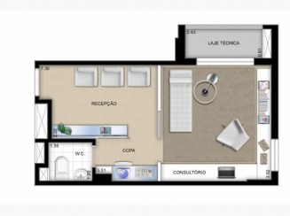 Foto de Sala A.T. 62,67 m² - Asa Sul, Águas Claras/DF