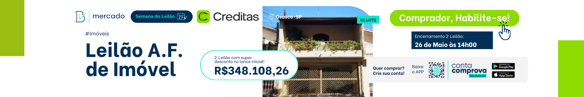 Leilão da Creditas - Alienação Fiduciaria Imóveis Residenciais