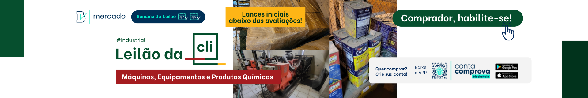 Leilão da CLI - Máquinas, Equipamentos e Produtos Químicos